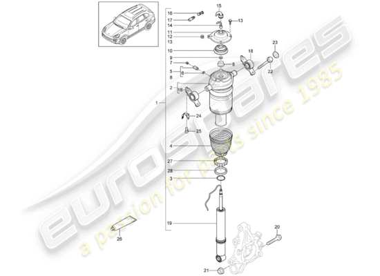 a part diagram from the porsche cayenne e2 parts catalogue