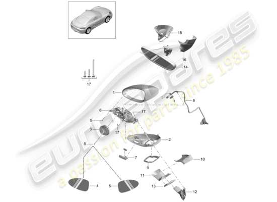 a part diagram from the porsche 718 cayman parts catalogue