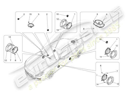 a part diagram from the maserati qtp 3.0 bt v6 410hp (2014) parts catalogue