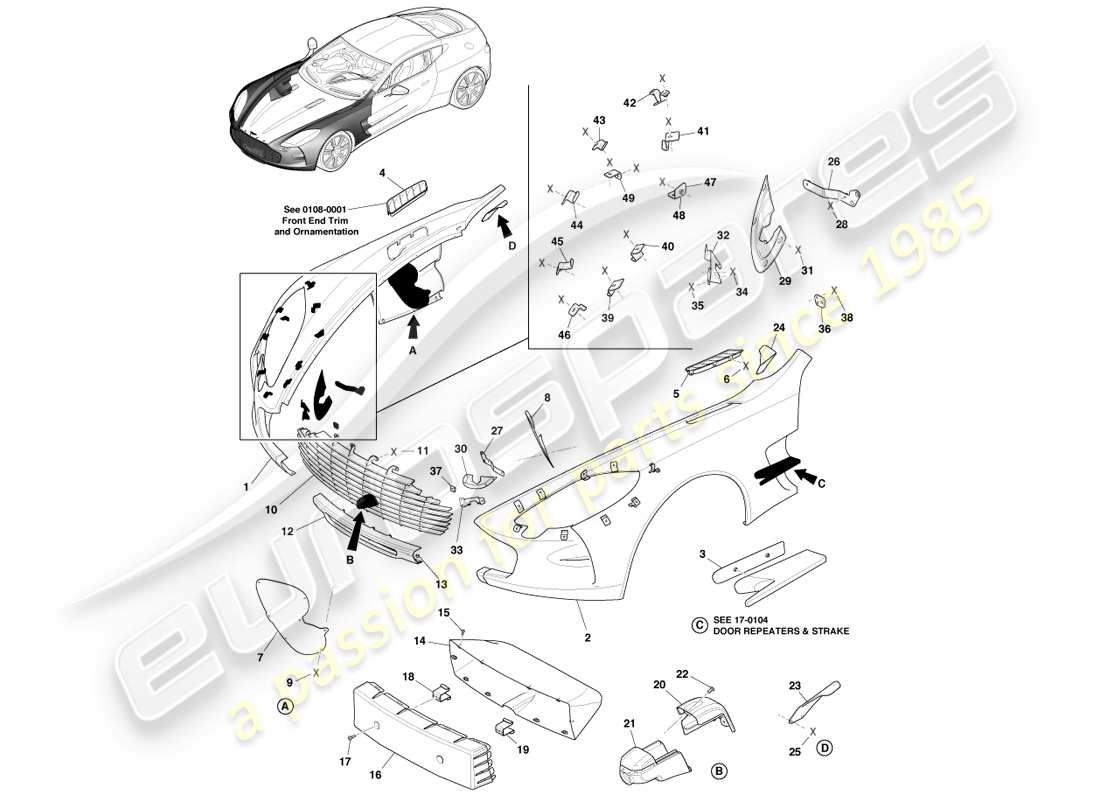 a part diagram from the aston martin one-77 parts catalogue