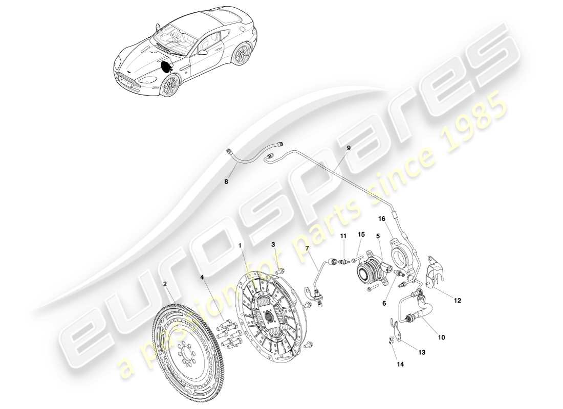a part diagram from the aston martin v8 vantage (2005) parts catalogue