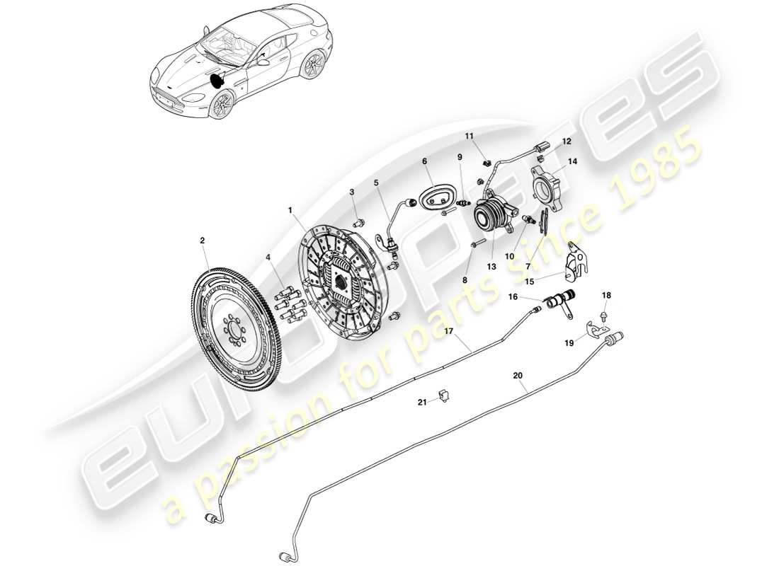a part diagram from the aston martin v8 vantage (2007) parts catalogue