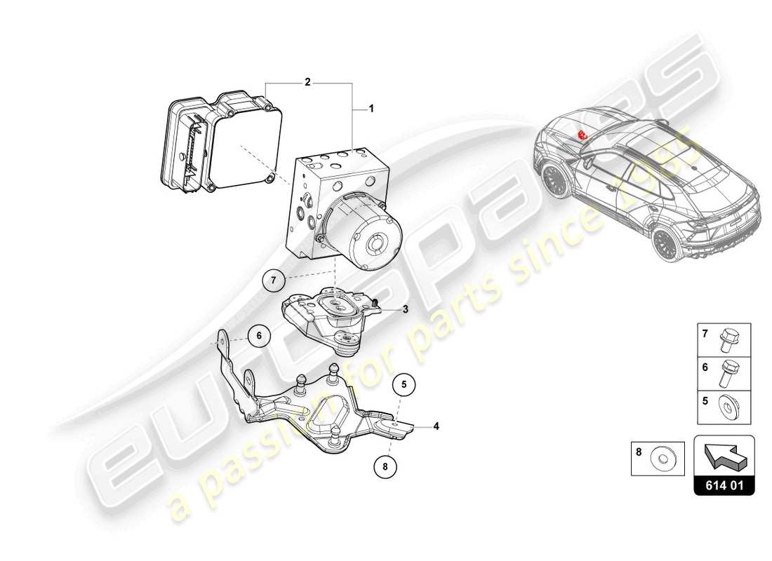 a part diagram from the Lamborghini Urus Performante (2023) parts catalogue