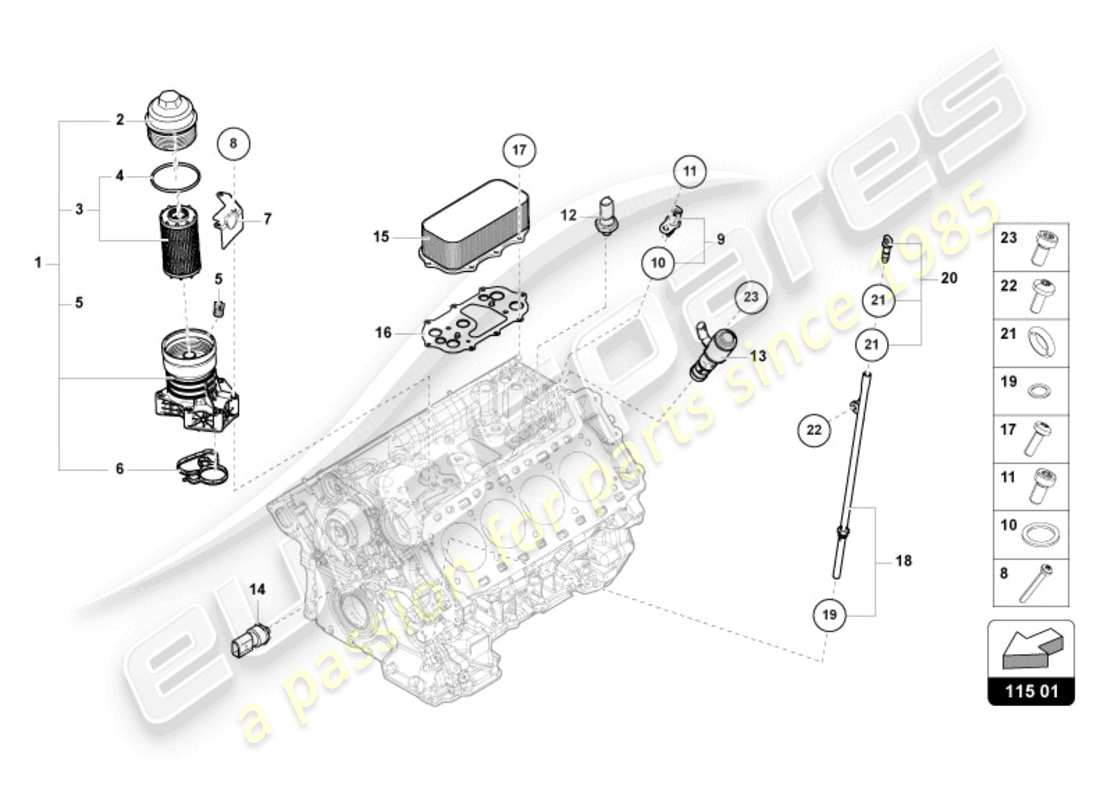 a part diagram from the lamborghini urus (2019) parts catalogue