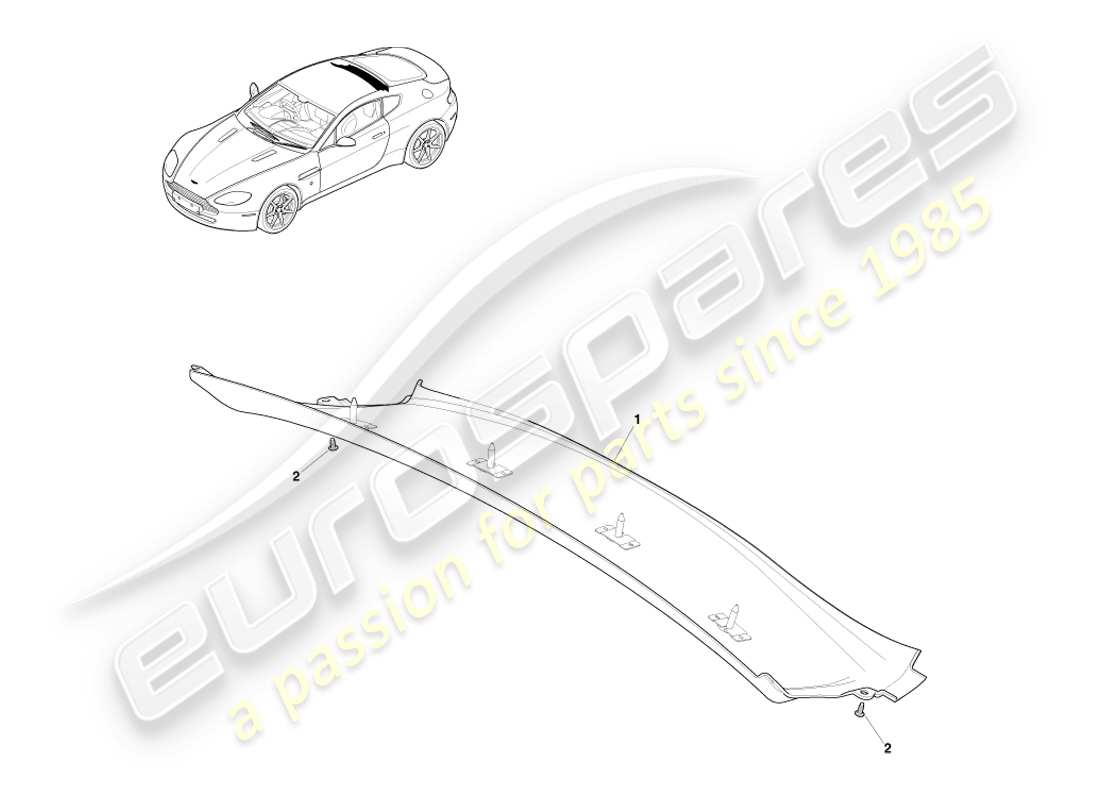 a part diagram from the aston martin v8 vantage parts catalogue