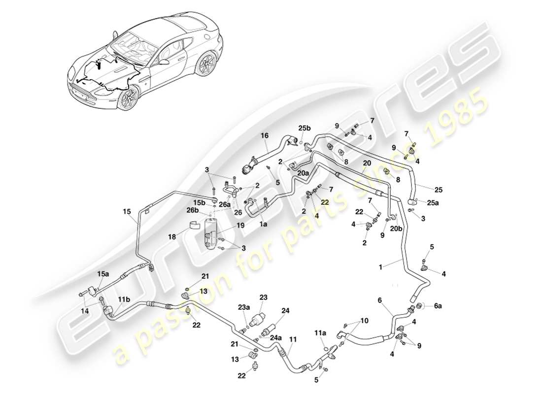 a part diagram from the aston martin v8 vantage (2007) parts catalogue
