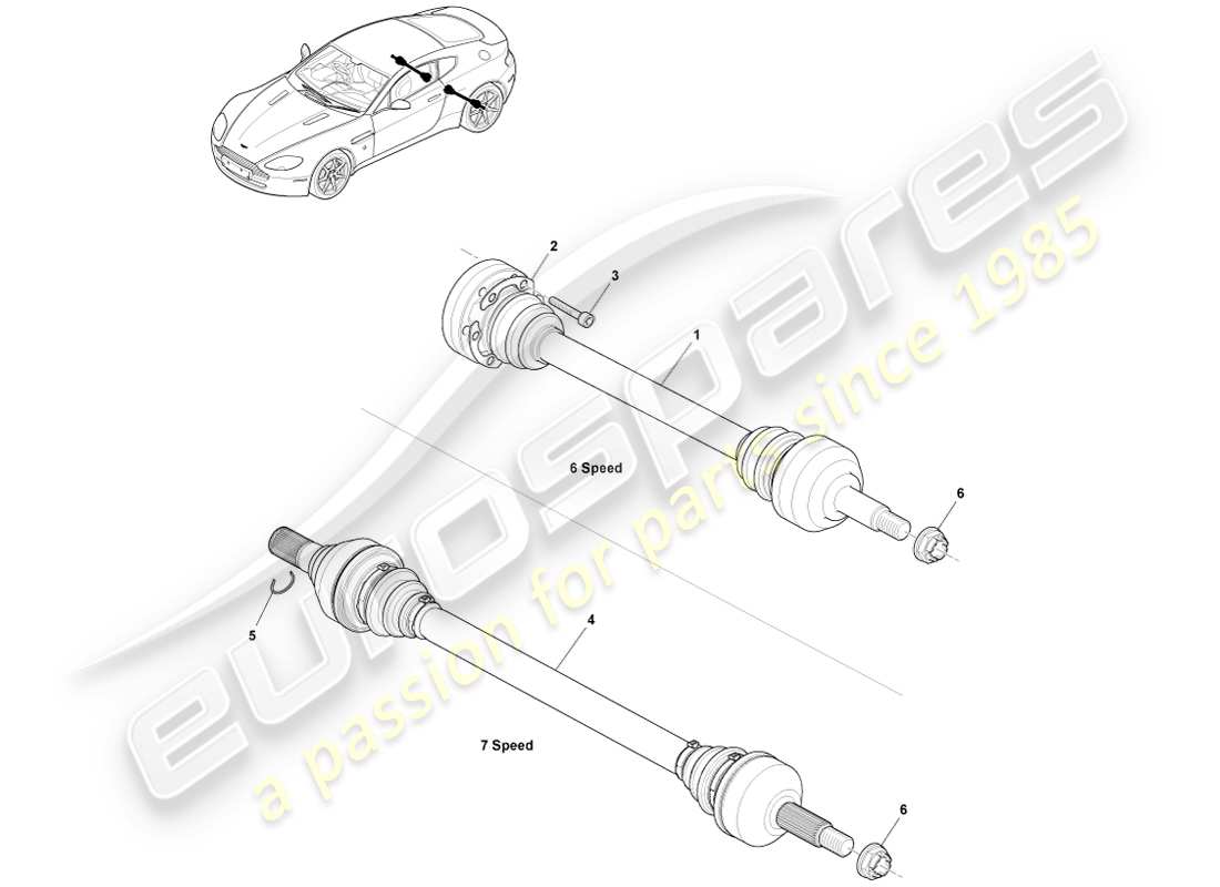 a part diagram from the aston martin v8 vantage (2007) parts catalogue