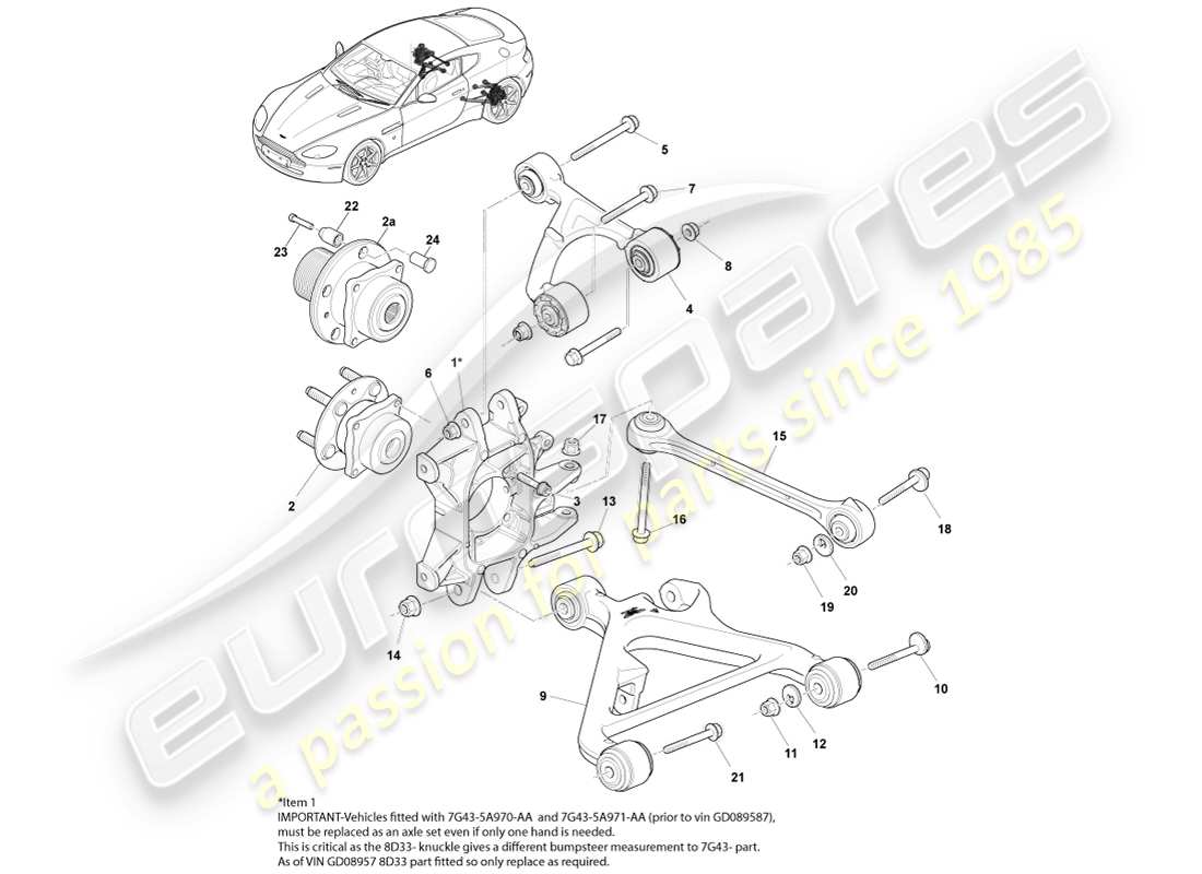 a part diagram from the aston martin v8 vantage (2007) parts catalogue