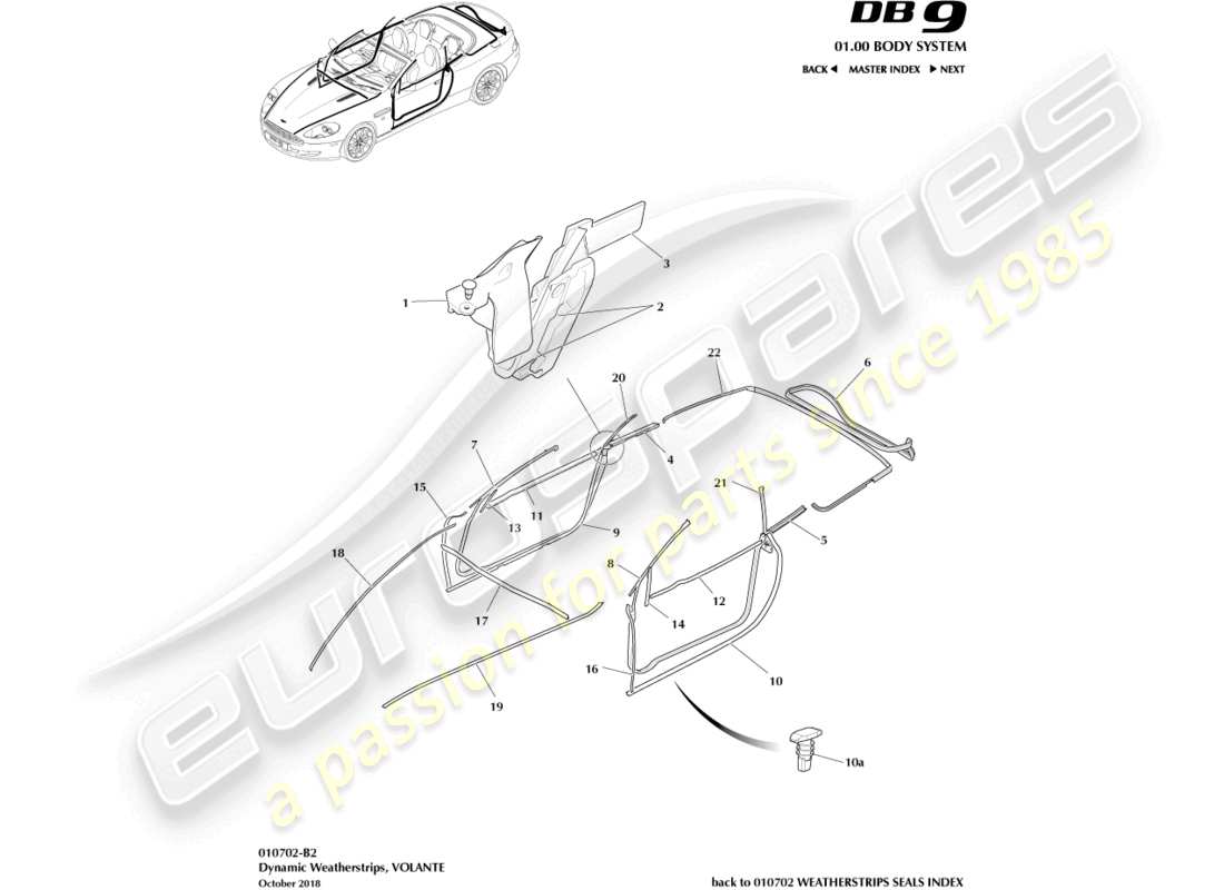 a part diagram from the aston martin db9 (2012) parts catalogue