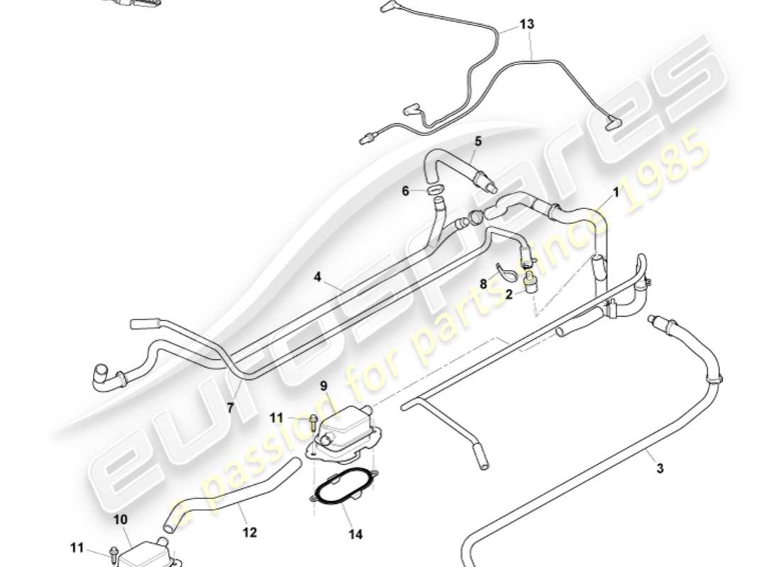 a part diagram from the aston martin v12 vantage parts catalogue