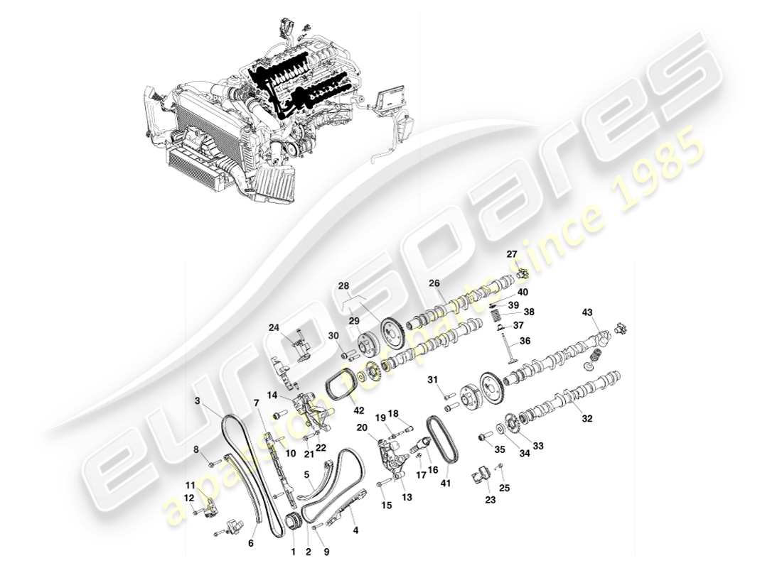 a part diagram from the aston martin v8 vantage (2007) parts catalogue