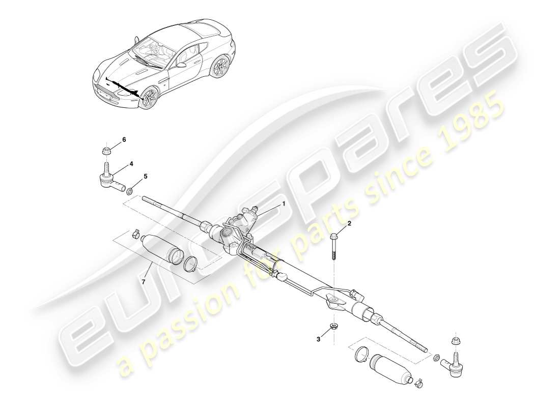 aston martin v8 vantage (2005) power steering, rhd part diagram