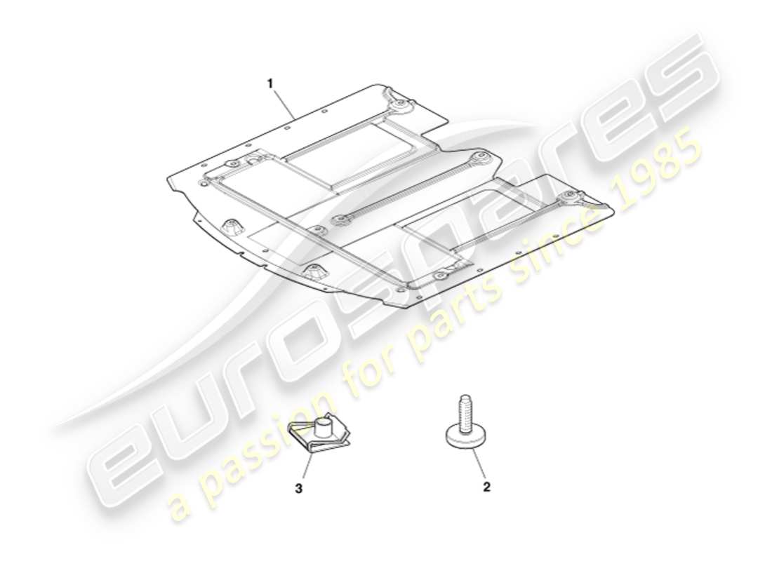 aston martin db9 (2016) front undertray, volante parts diagram
