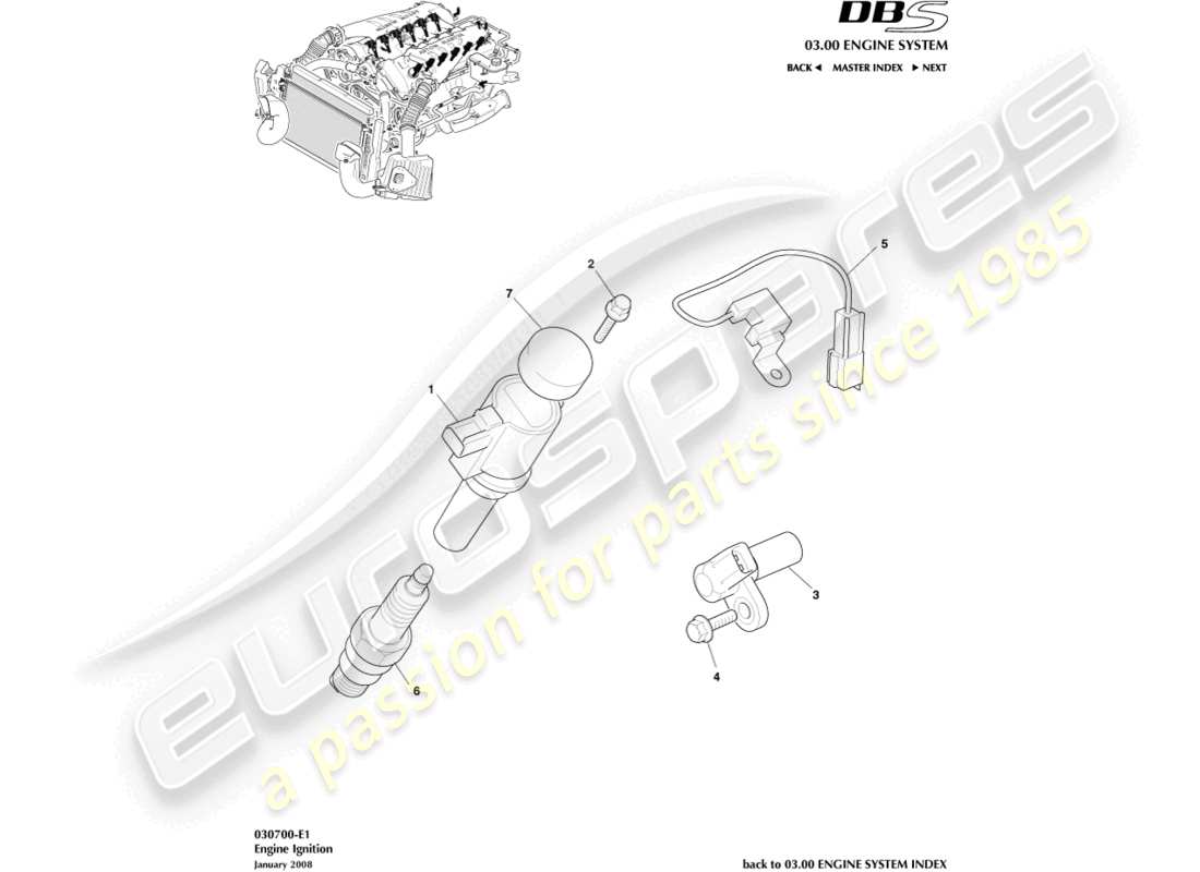 aston martin dbs (2014) ignition part diagram