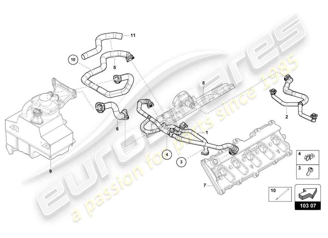 lamborghini 2023 (tecnica) breather line part diagram