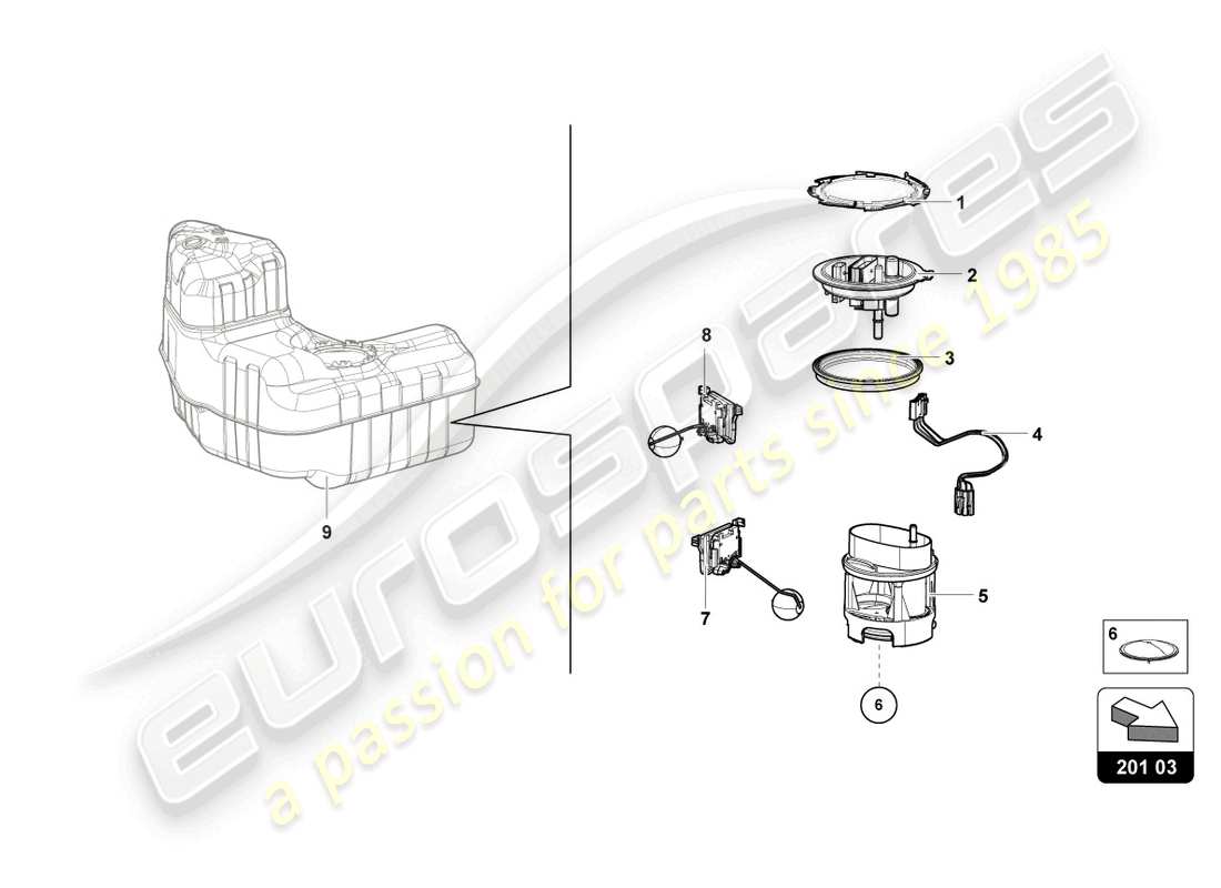 lamborghini sterrato (2024) fuel delivery module right parts diagram