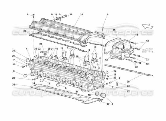 a part diagram from the lamborghini murcielago parts catalogue