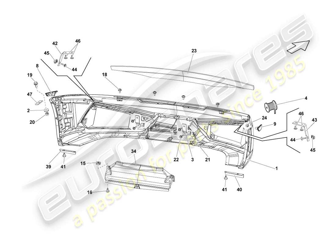 lamborghini lp570-4 sl (2013) bumper front parts diagram