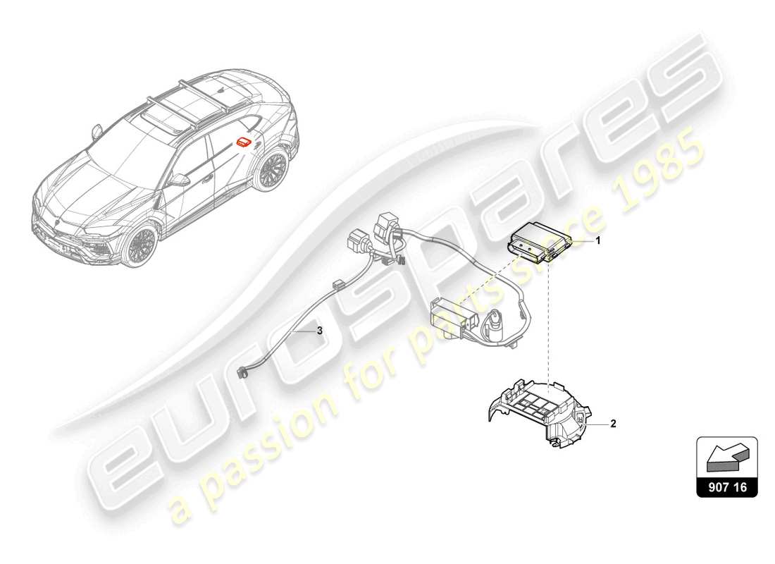 lamborghini urus (2020) control unit for fuel pump parts diagram