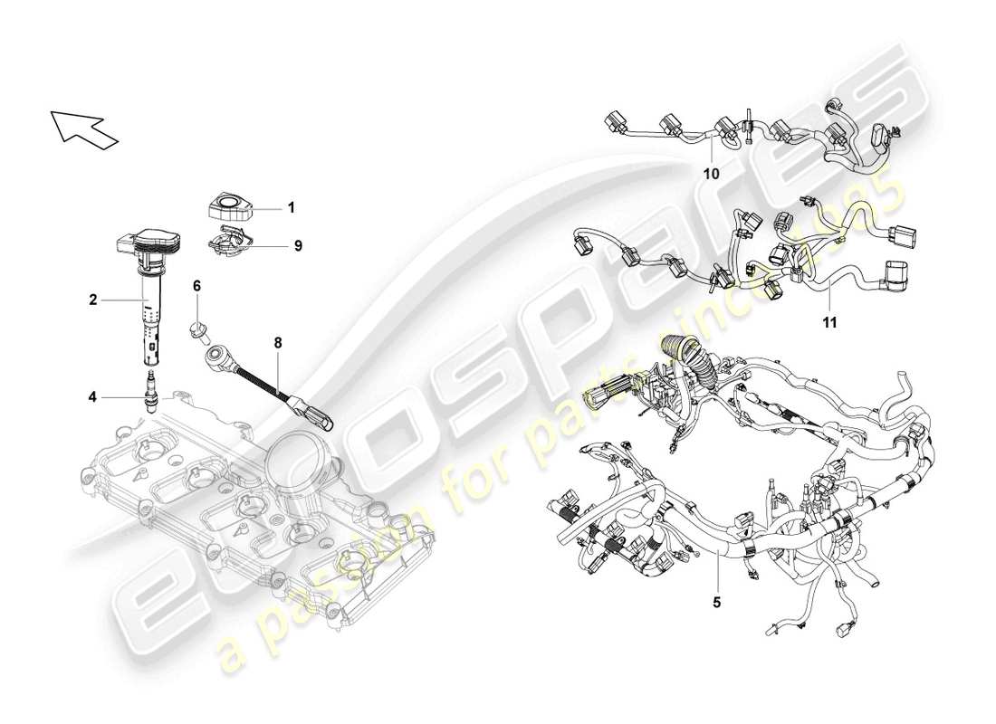 lamborghini lp550-2 coupe (2011) spark plug parts diagram