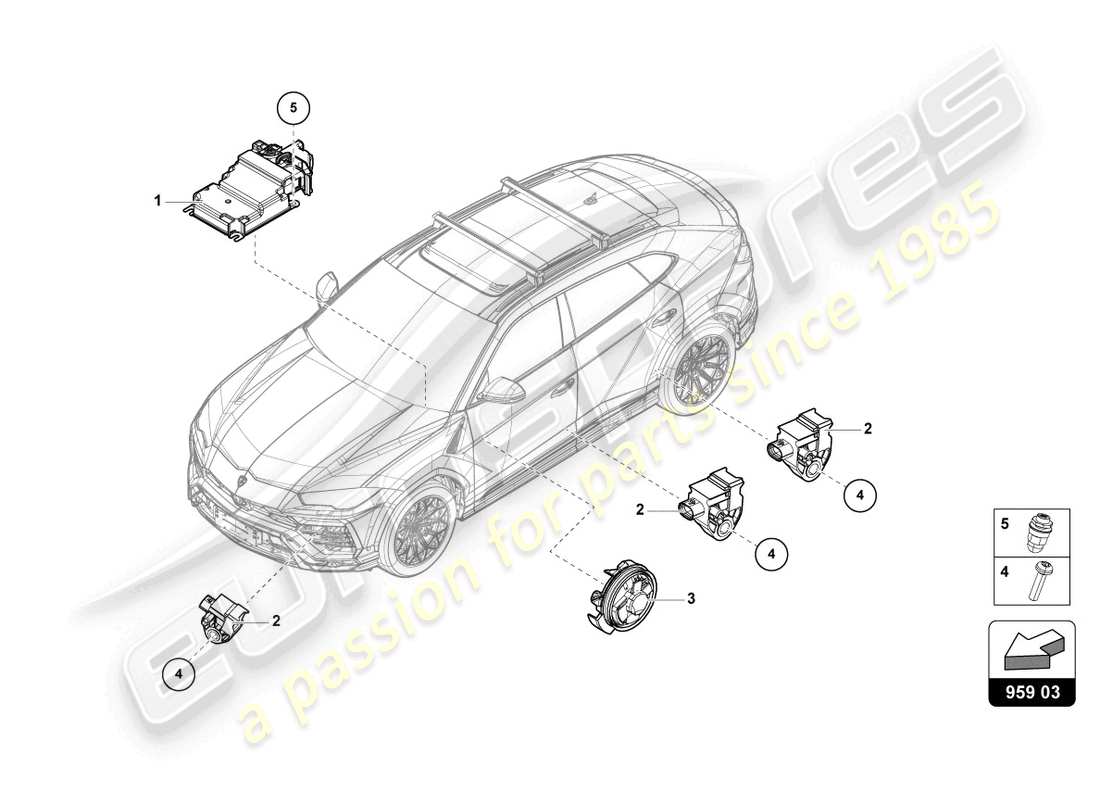 lamborghini urus (2022) control unit for airbag parts diagram