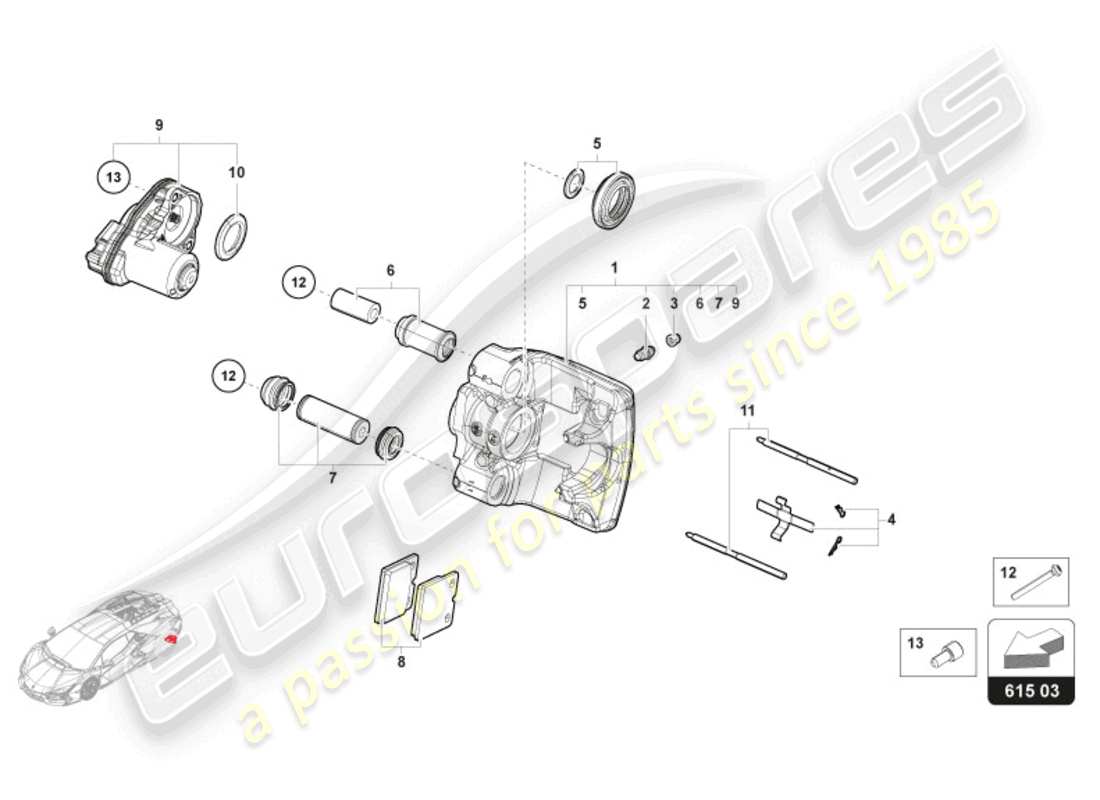 lamborghini revuelto coupe (2024) electronic parking brake parts diagram