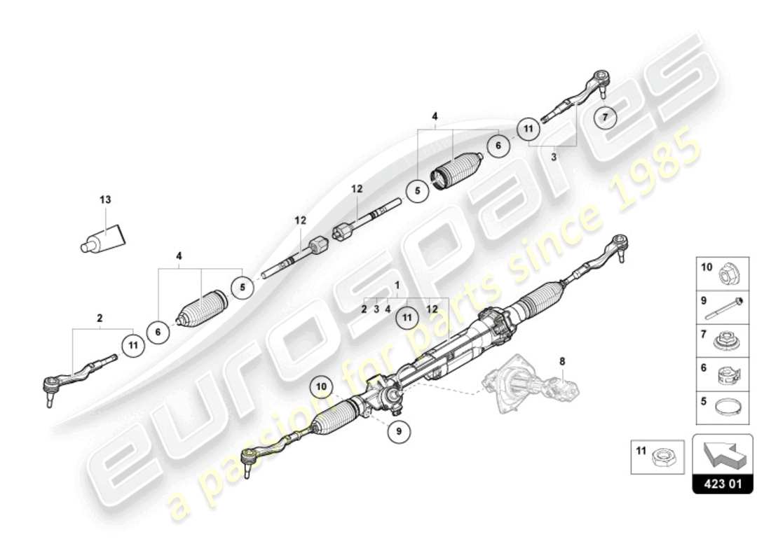 lamborghini revuelto coupe (2024) steering system parts diagram
