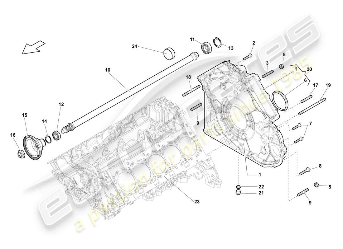 lamborghini lp570-4 spyder performante (2011) cover for axle differential part diagram