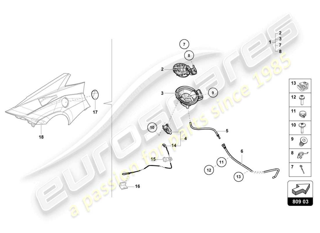lamborghini 2021 (sto) fuel filler flap part diagram