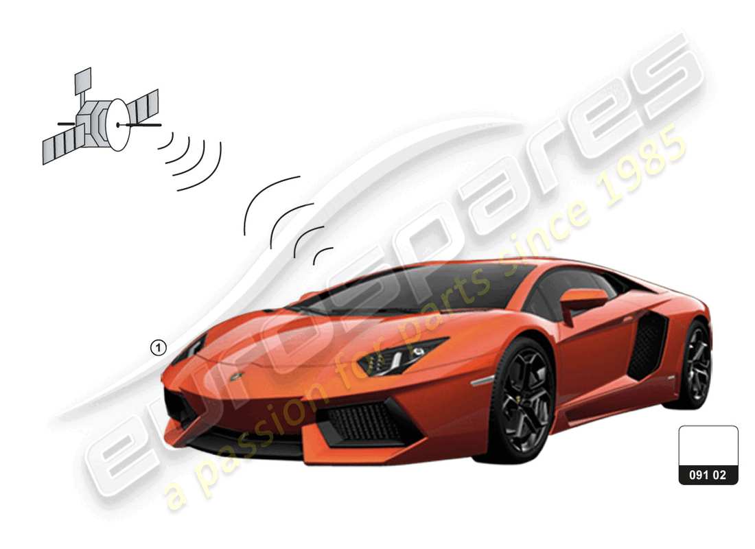lamborghini accessories (aventador ultimae) antenna for vehicle positioning system part diagram