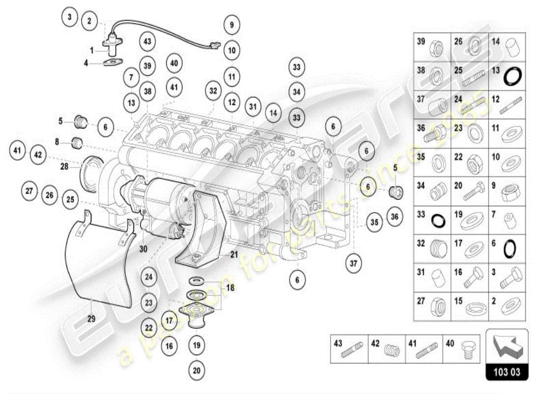 lamborghini diablo vt (1996) engine block part diagram