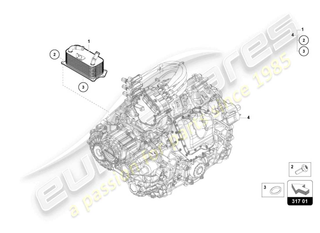 lamborghini revuelto coupe (2024) gear oil cooler part diagram