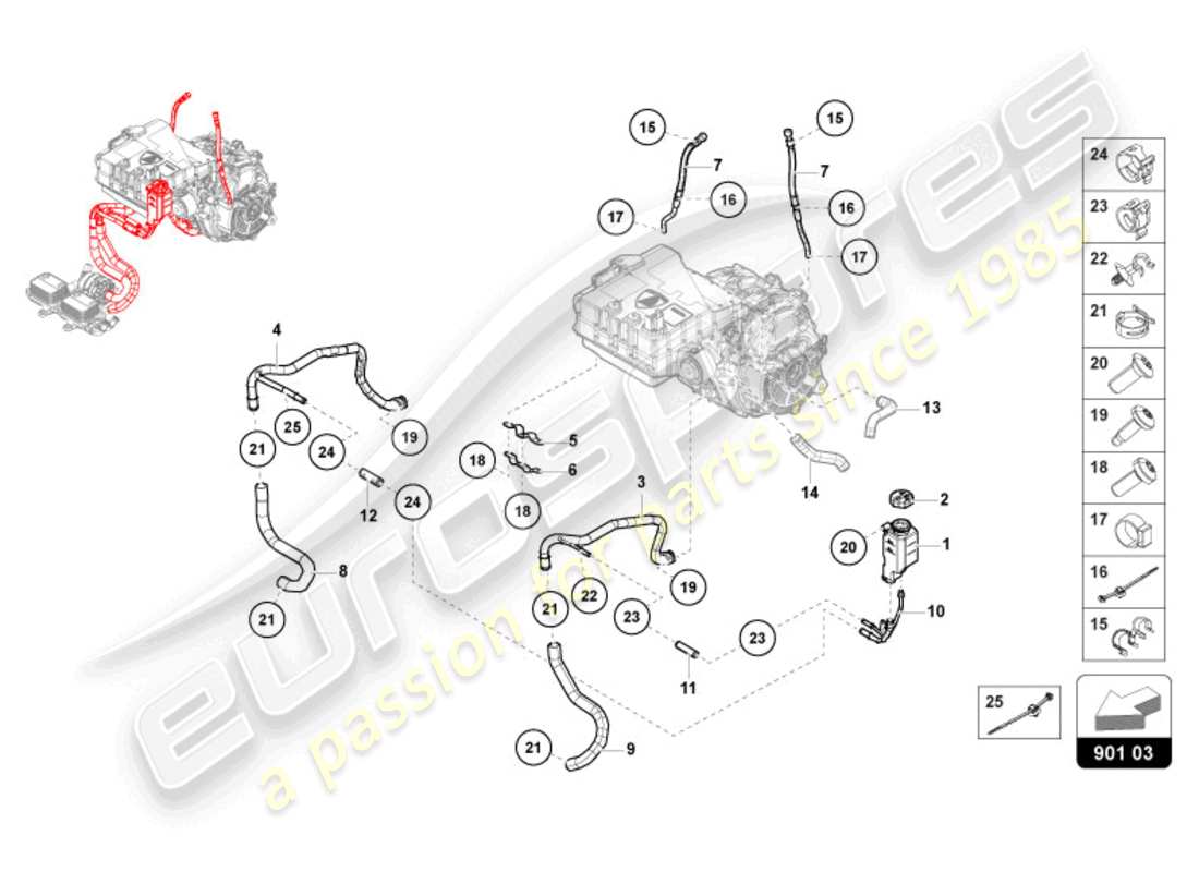 lamborghini revuelto coupe (2024) drive cooling parts diagram