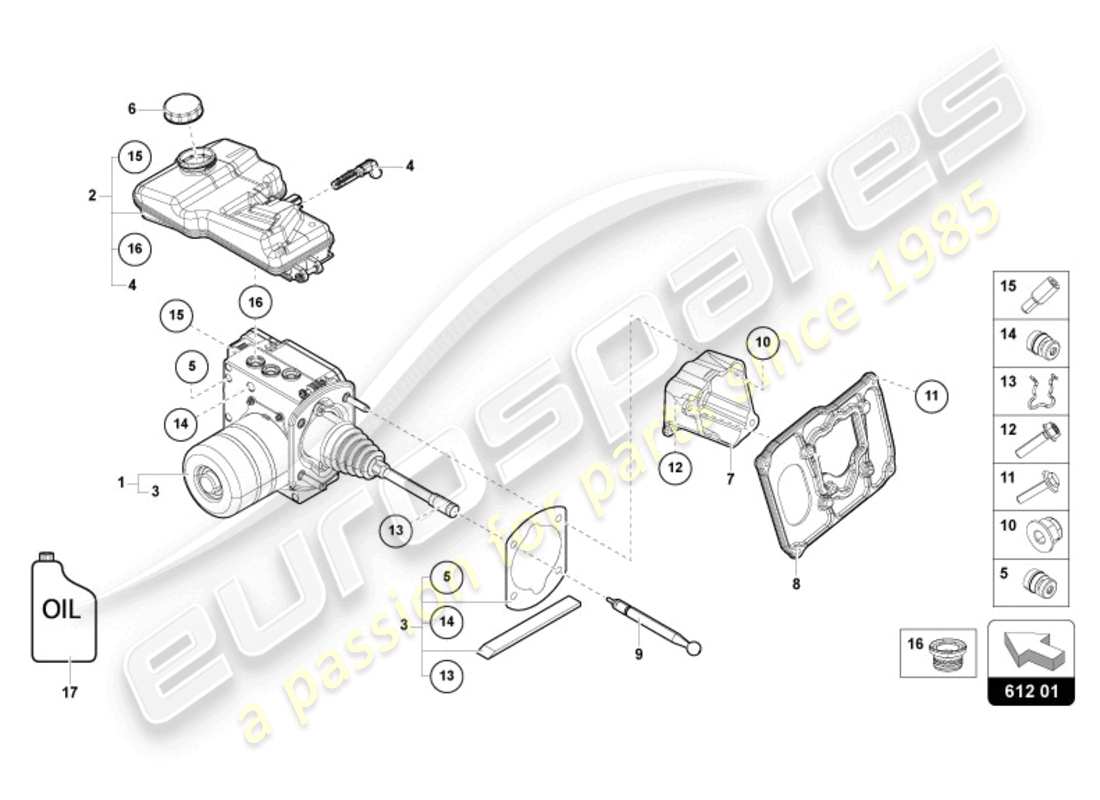 lamborghini revuelto coupe (2024) brake servo (electromechanical) parts diagram
