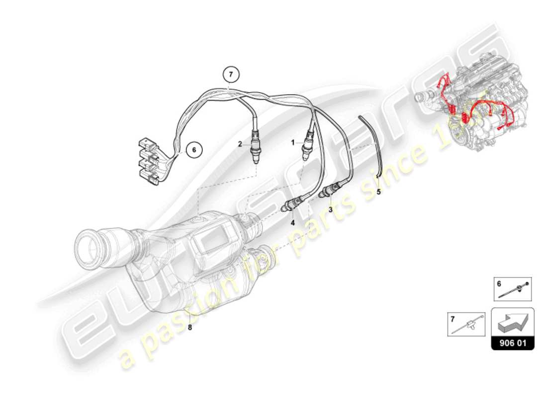 lamborghini revuelto coupe (2024) lambda probe parts diagram