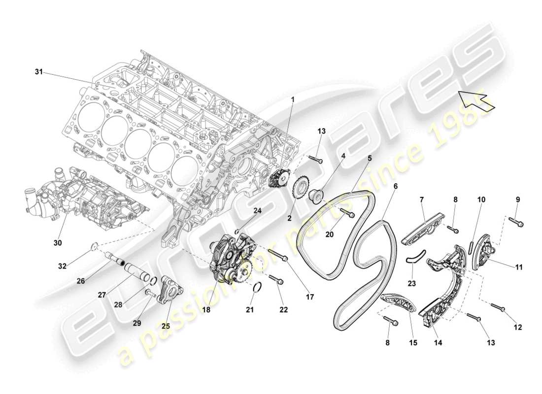 lamborghini lp550-2 coupe (2011) timing chain parts diagram