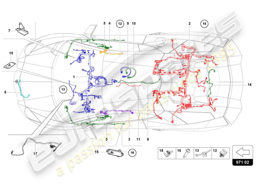 lamborghini ultimae (2022) wiring looms parts diagram