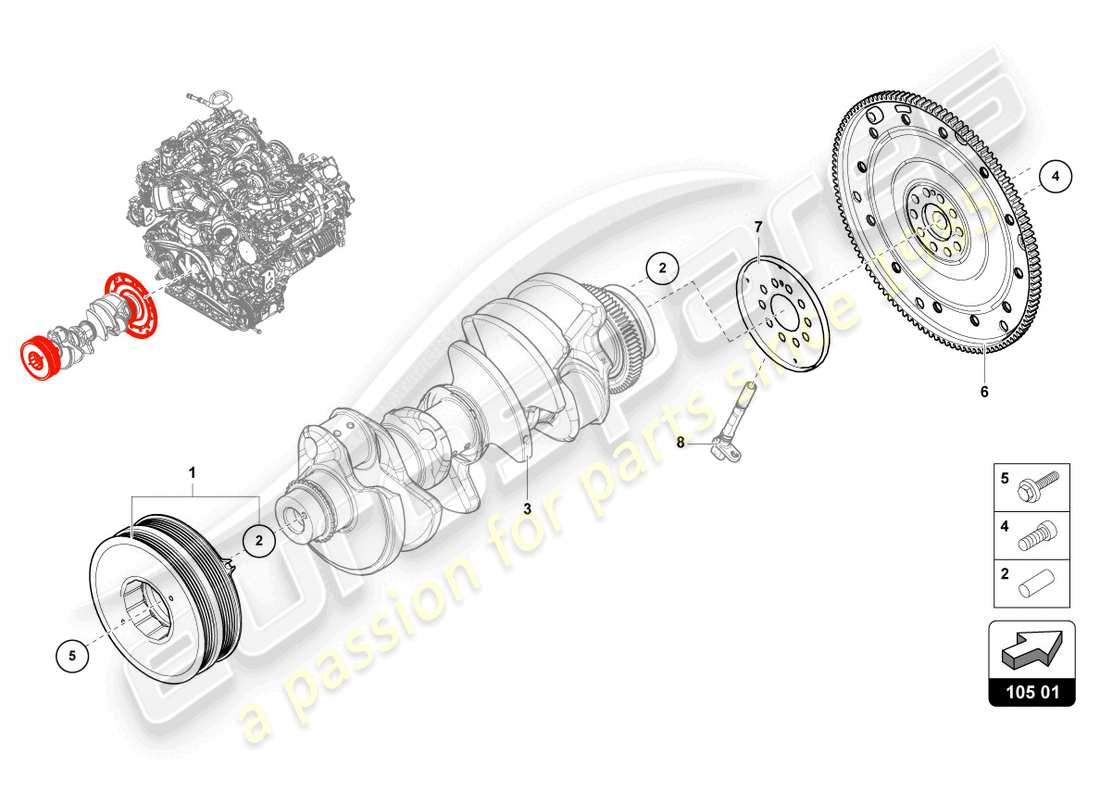 lamborghini urus performante (2024) flywheel parts diagram