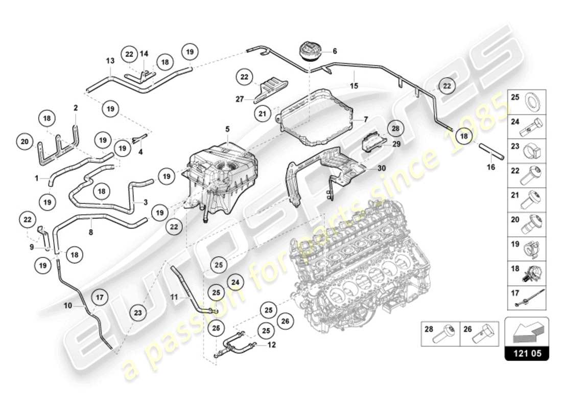 lamborghini revuelto coupe (2024) coolant cooling system water system parts diagram
