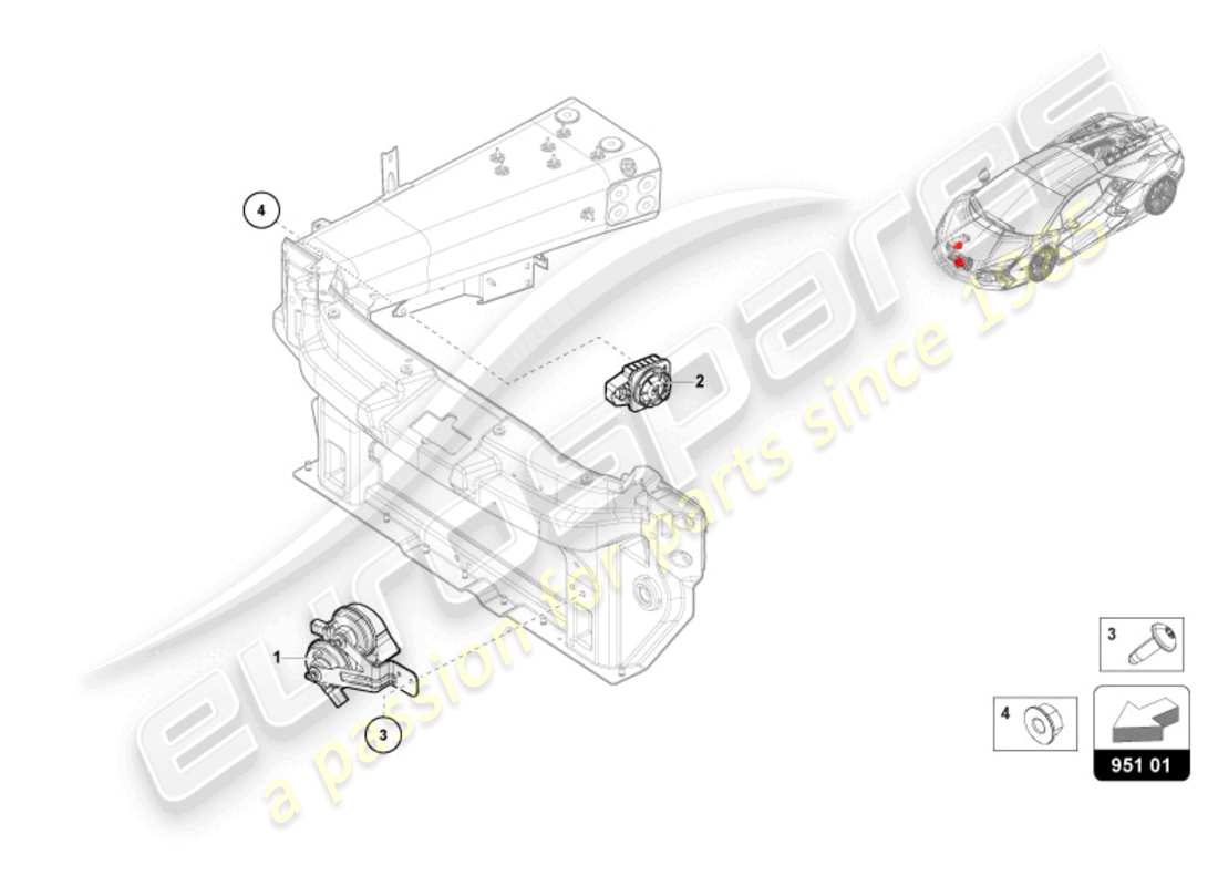 lamborghini revuelto coupe (2024) signal horn parts diagram