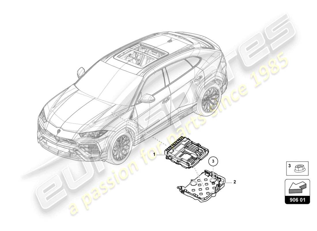 lamborghini urus s (2023) control unit for petrol engine parts diagram