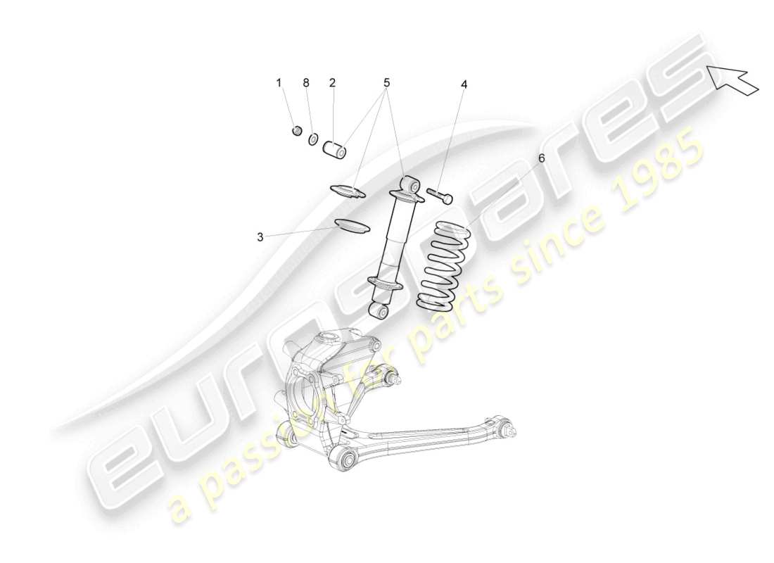 lamborghini gallardo spyder (2006) shock absorbers rear parts diagram