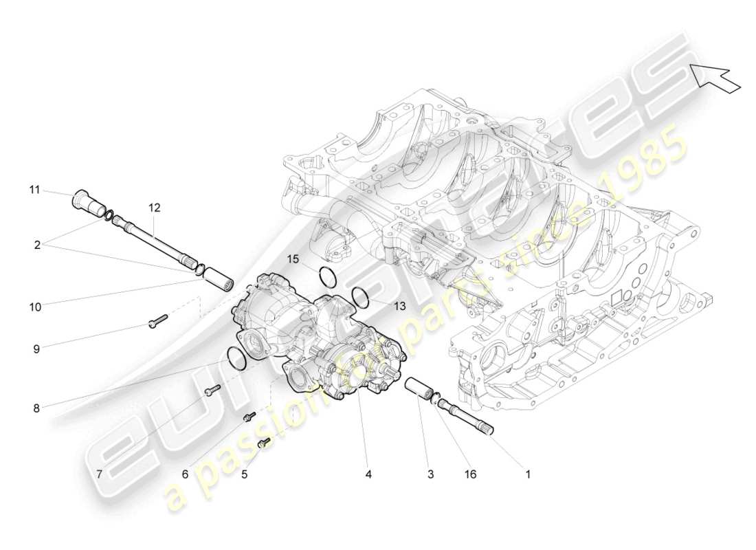 lamborghini gallardo spyder (2006) oil pump parts diagram