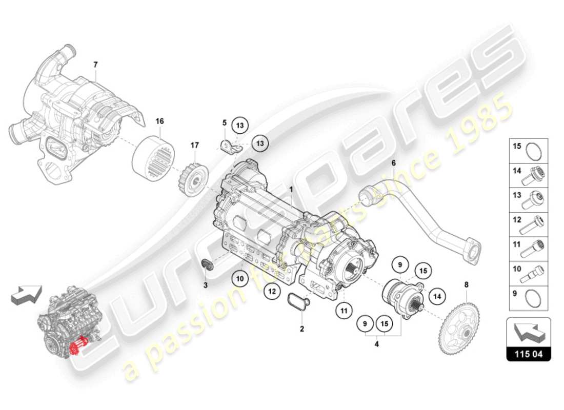 lamborghini revuelto coupe (2024) oil pump parts diagram