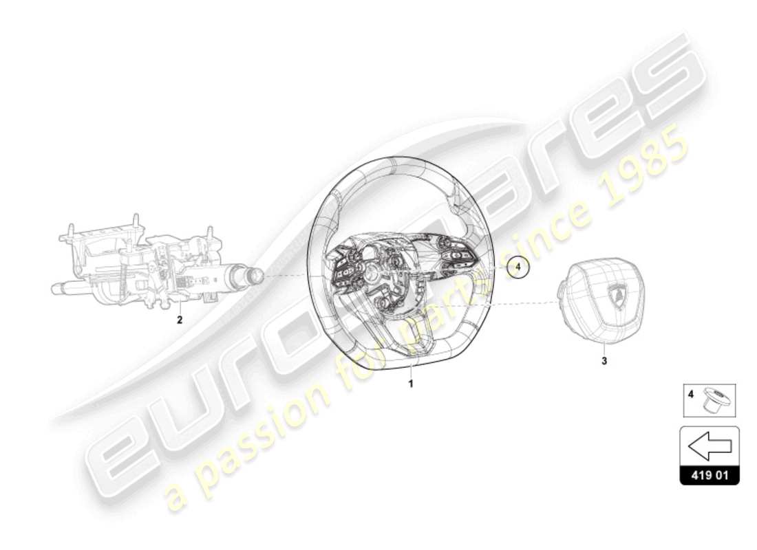lamborghini revuelto coupe (2024) steering wheel parts diagram
