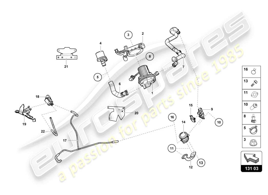 lamborghini sterrato (2024) secondary air pump parts diagram