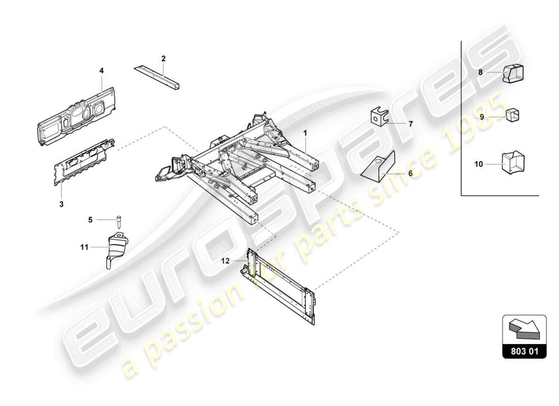lamborghini 2022 (super trofeo evo 2) front frame outer elements part diagram