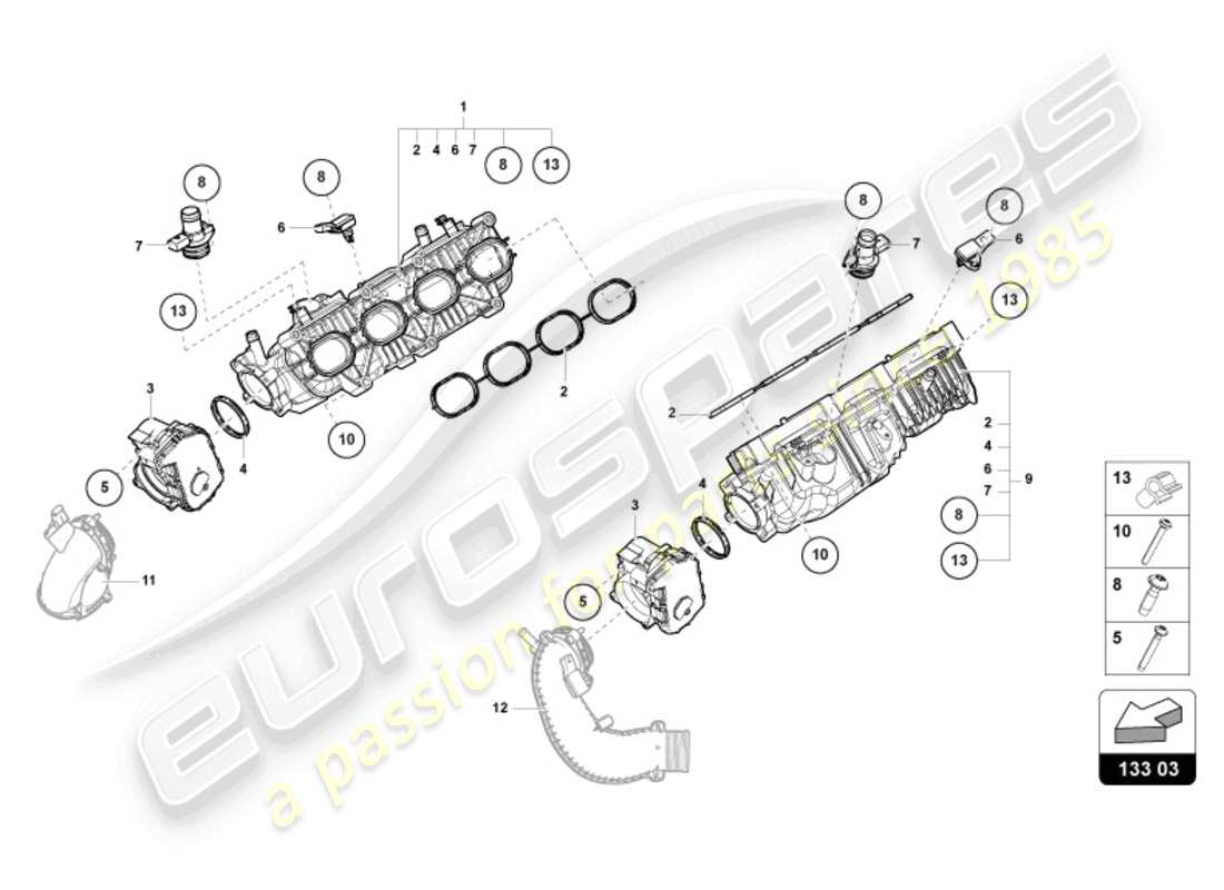lamborghini urus s (2024) intake manifold parts diagram