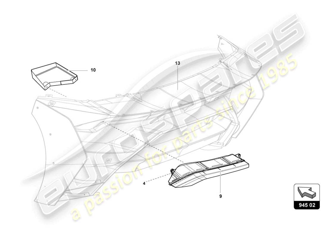 lamborghini 2018 (super trofeo evo) rear lights part diagram