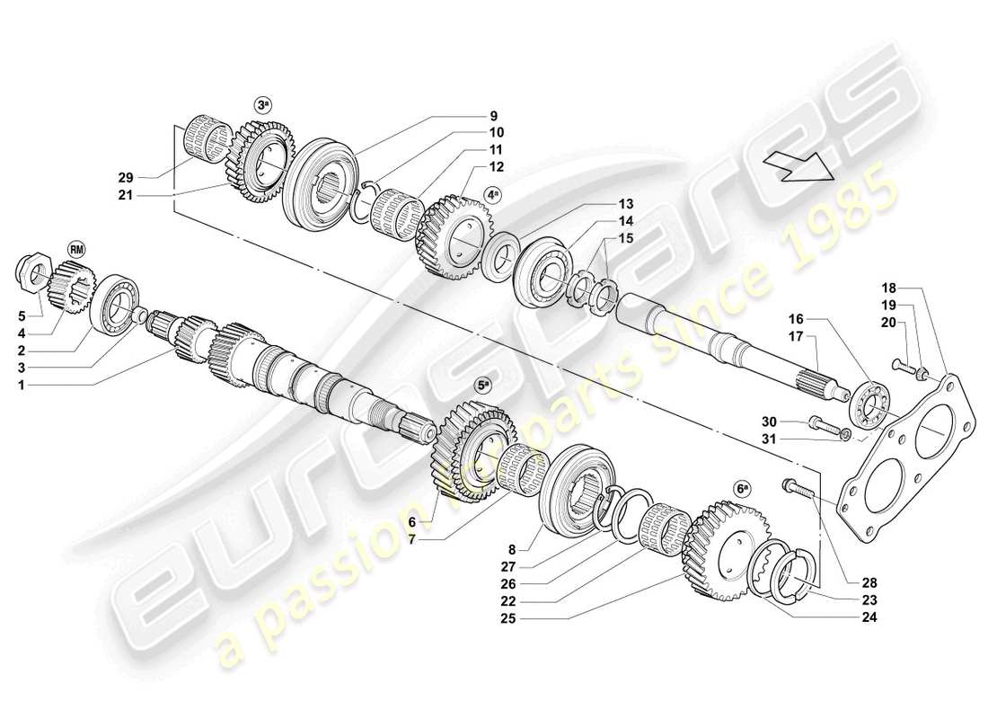 lamborghini lp570-4 spyder performante (2012) input shaft parts diagram